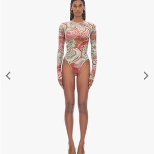 new ANDREA IYAMAH
ELLE ABSTRACT MUSHROOM BODYSUIT Floral Long Sleeve